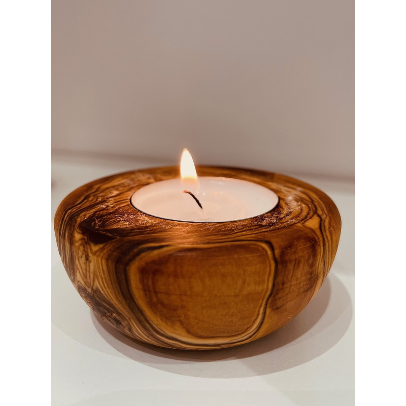 Bougeoir en bois d'olivier, de Zahlé - Liban, Aamali