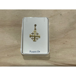 Pendentif croix de Jérusalem en plaqué or, Partant