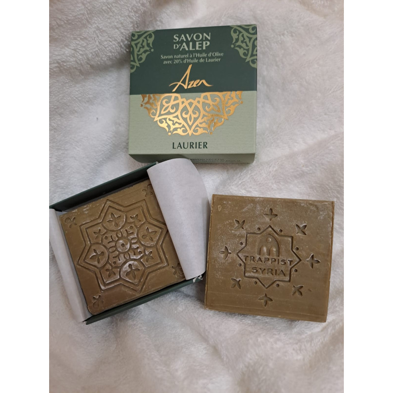Savon d'Alep au laurier, 120g, fabriqué par les Soeurs trappistes de Homs en Syrie, AZER