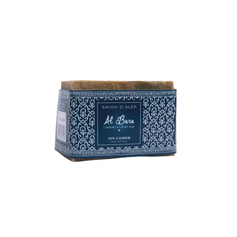 Savon d'Alep pur laurier 35%, 200g, fabriqué en Syrie, Al Bara