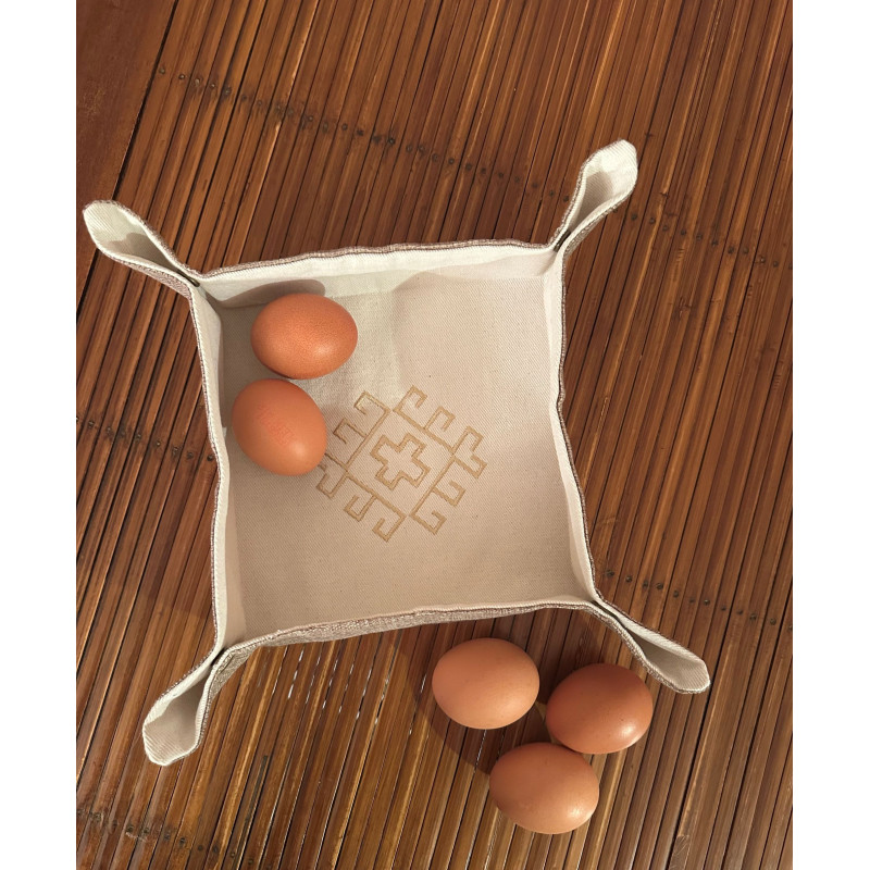 Corbeille à pain, brodée motif ancien, Atelier TARAZ, Arménie