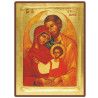 Icône La Sainte Famille,  dorée et  incurvée, 10,5 x 13 cm, fabriquée en Grèce