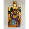 Icône Vierge à l'enfant sur planche, écrite à la main, Roumanie