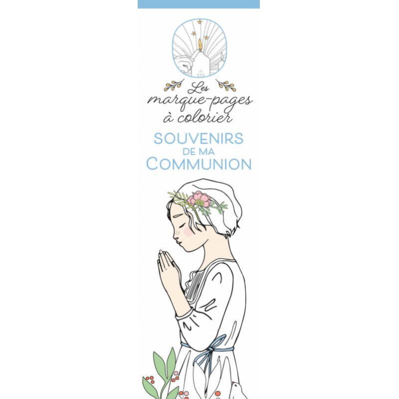 Souvenirs de ma communion, marque-pages à colorier, Mame